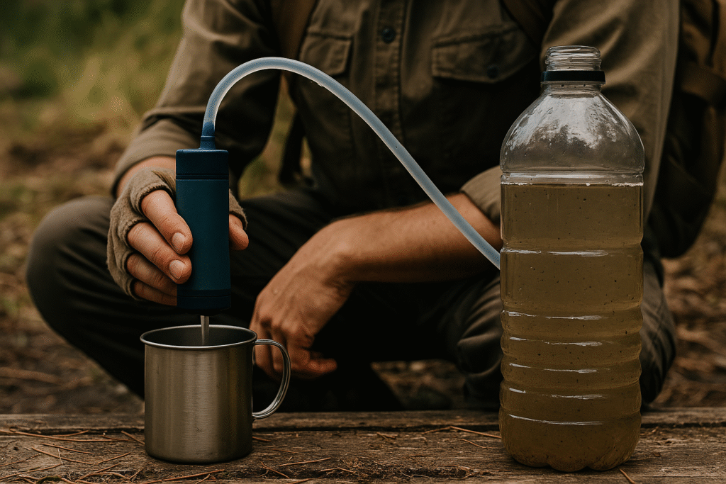filtration eau en pleine nature
