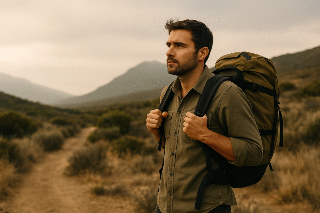 homme sur un sentier isolé