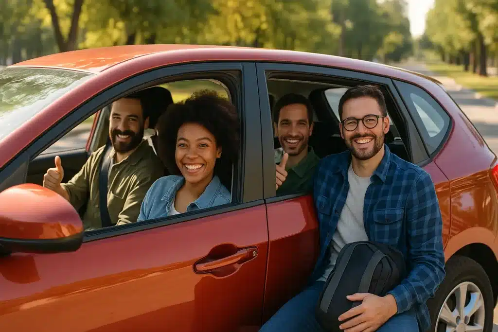 Balade entre amis sur rue ensoleillée