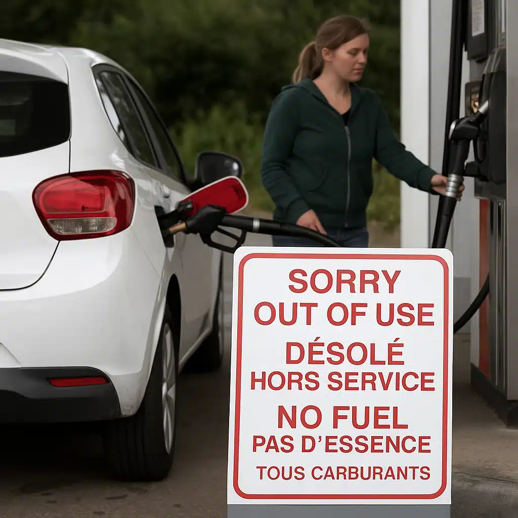Station-service hors service, pas dessence