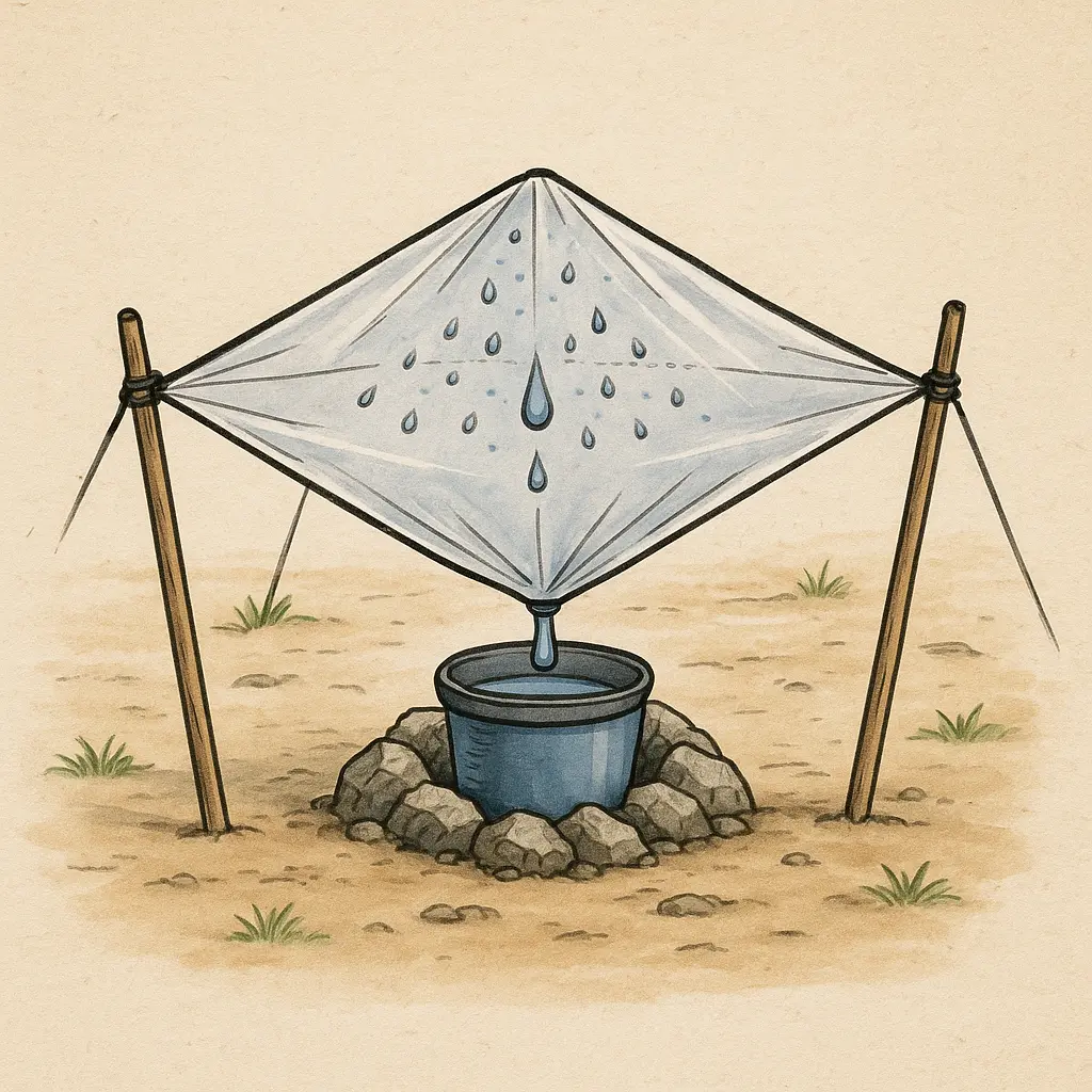 Comment fabriquer système récupération d’eau condensation pour survie