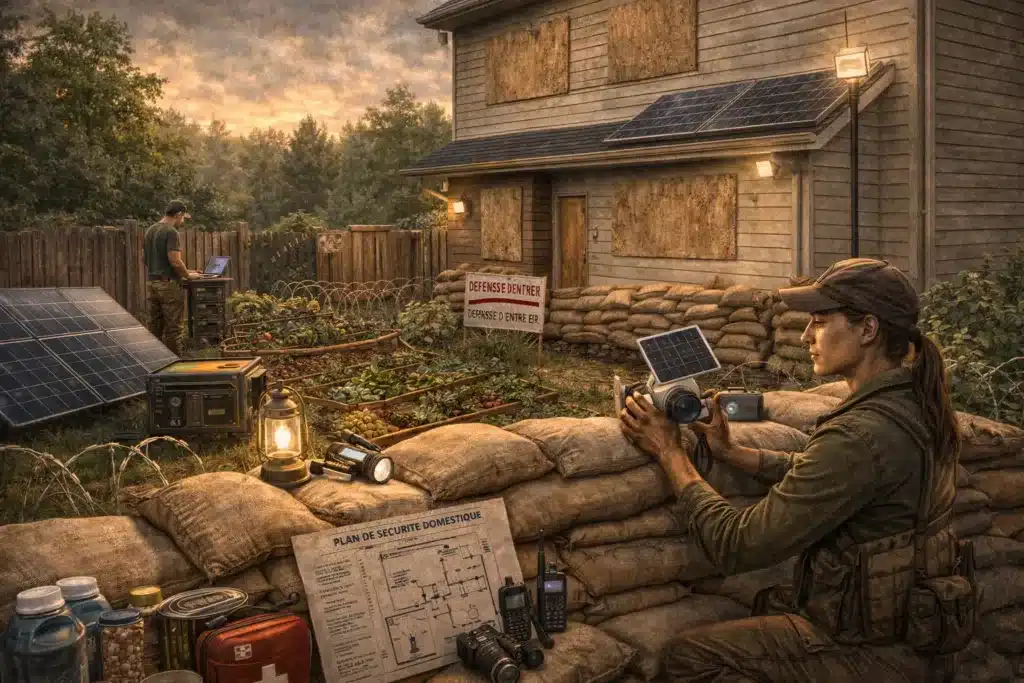 Deux survivalistes installent des protections pour leur maison