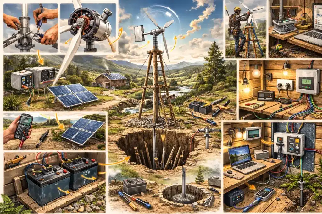 Système énergie renouvelable à domicile Schéma détaillant un système d'énergie éolienne a domicile