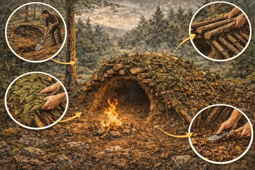Construire un abri de survie naturel Un abri de fortune dans la forêt