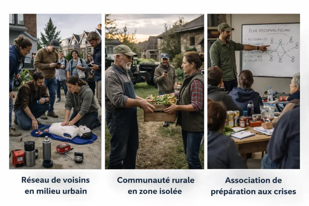 Trois exemples différents de préparation locale communautaire