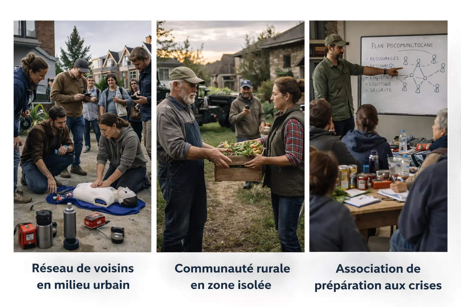 Trois exemples différents de préparation locale communautaire