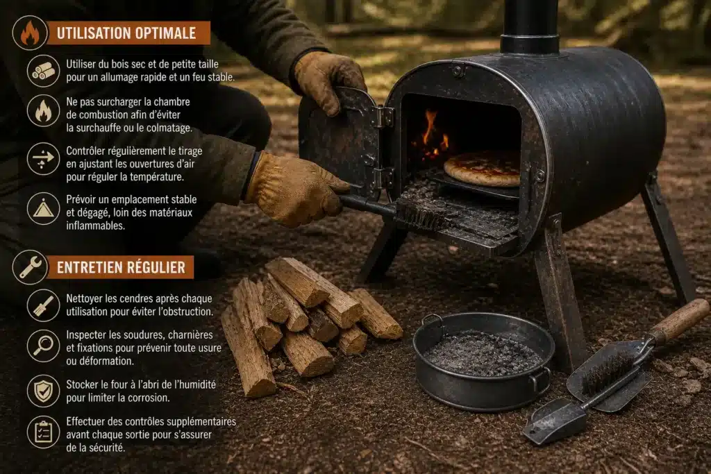 Instruction pour entretenir un four portable